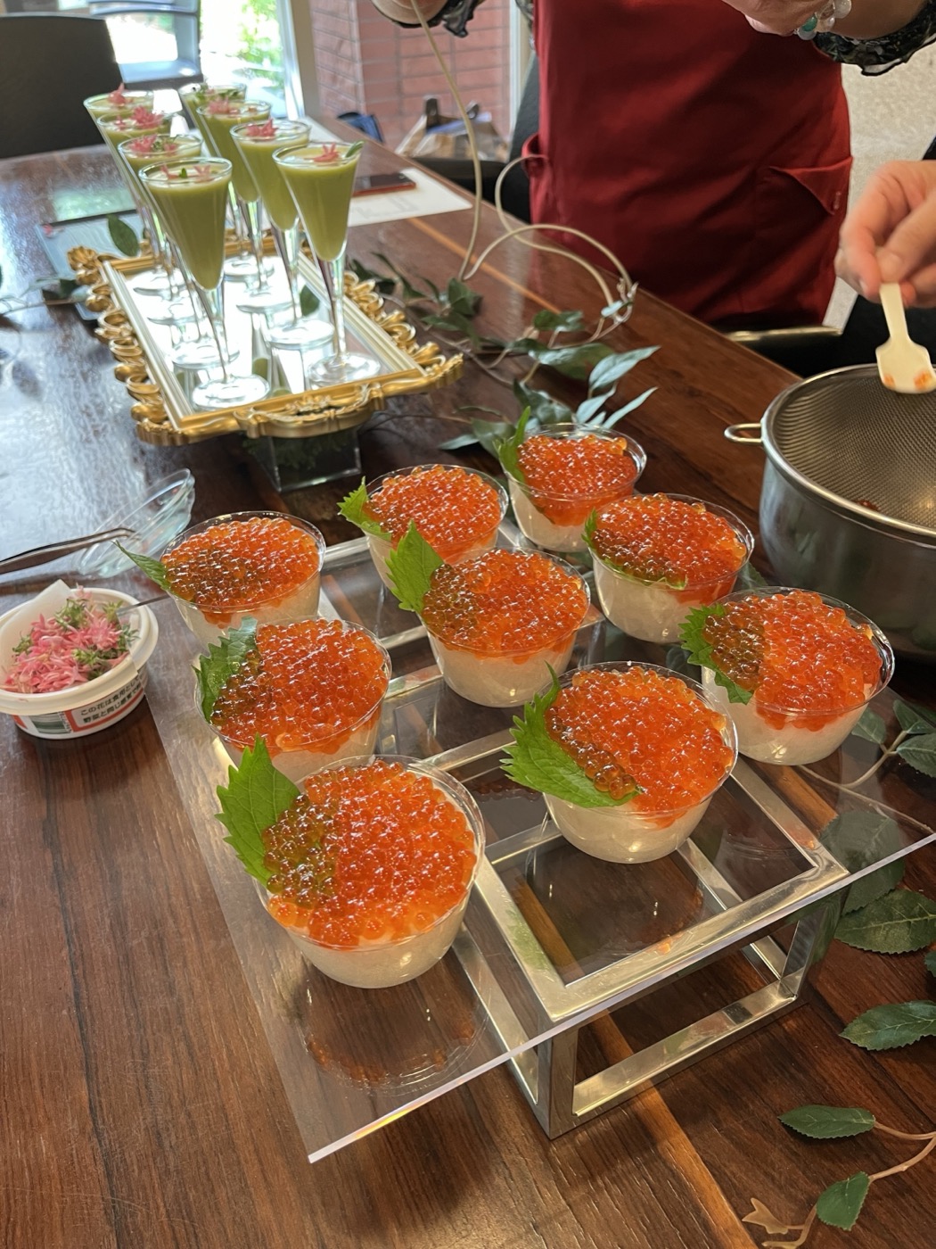 サポーターの集いで開かれたフィンガーフード講習会の料理